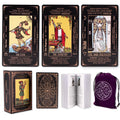 KLEDERY Tarot Cards for Beginners, Classic Tarot Deck with Meanings, Durable Cards with Guide Book, Black