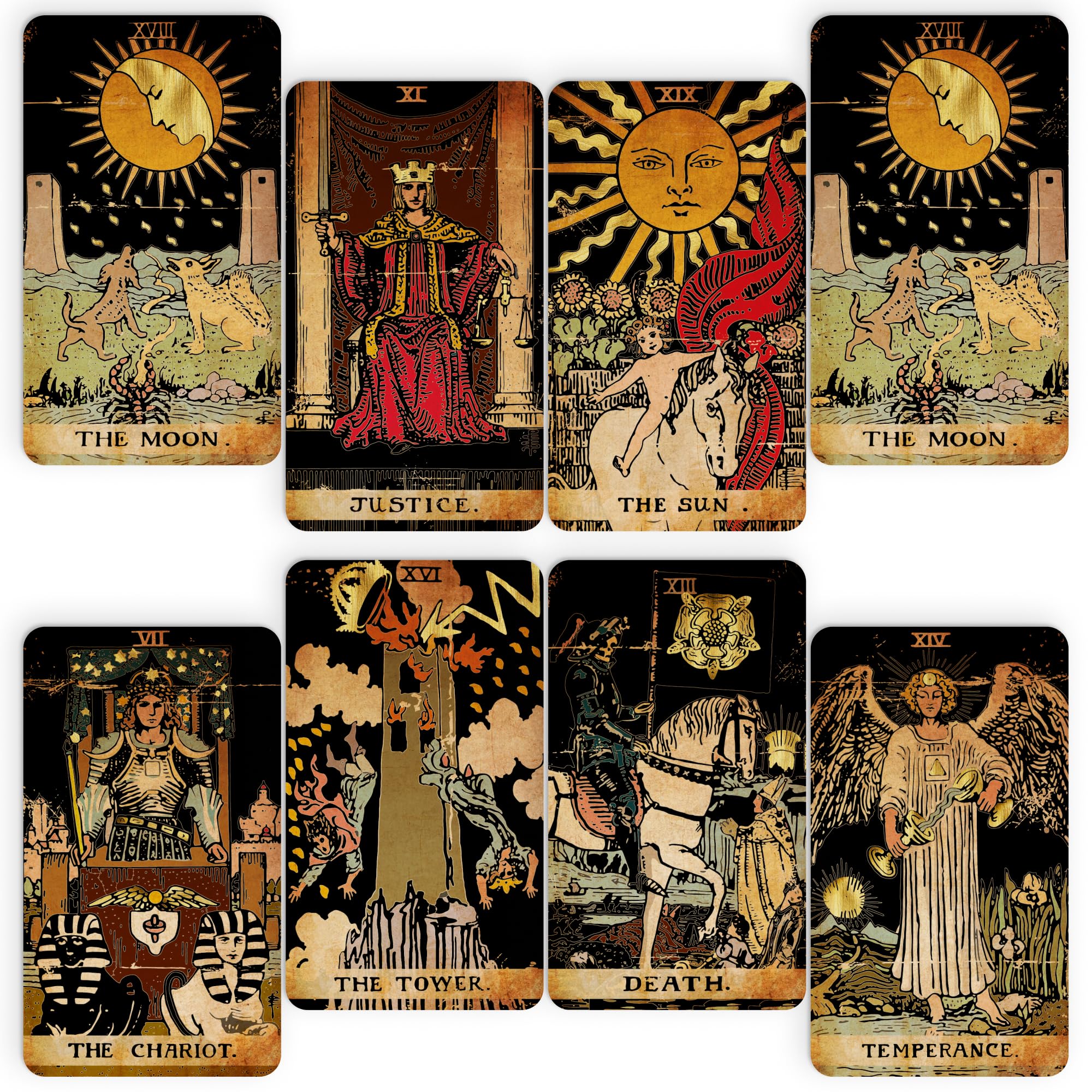 CRAFTERIAN Tarot Cards, 78-Card Deck, Original Tarot for Beginners & Experts with Guide Book, Gift Bag & Box, Fortune Telling Game, Adults, Black