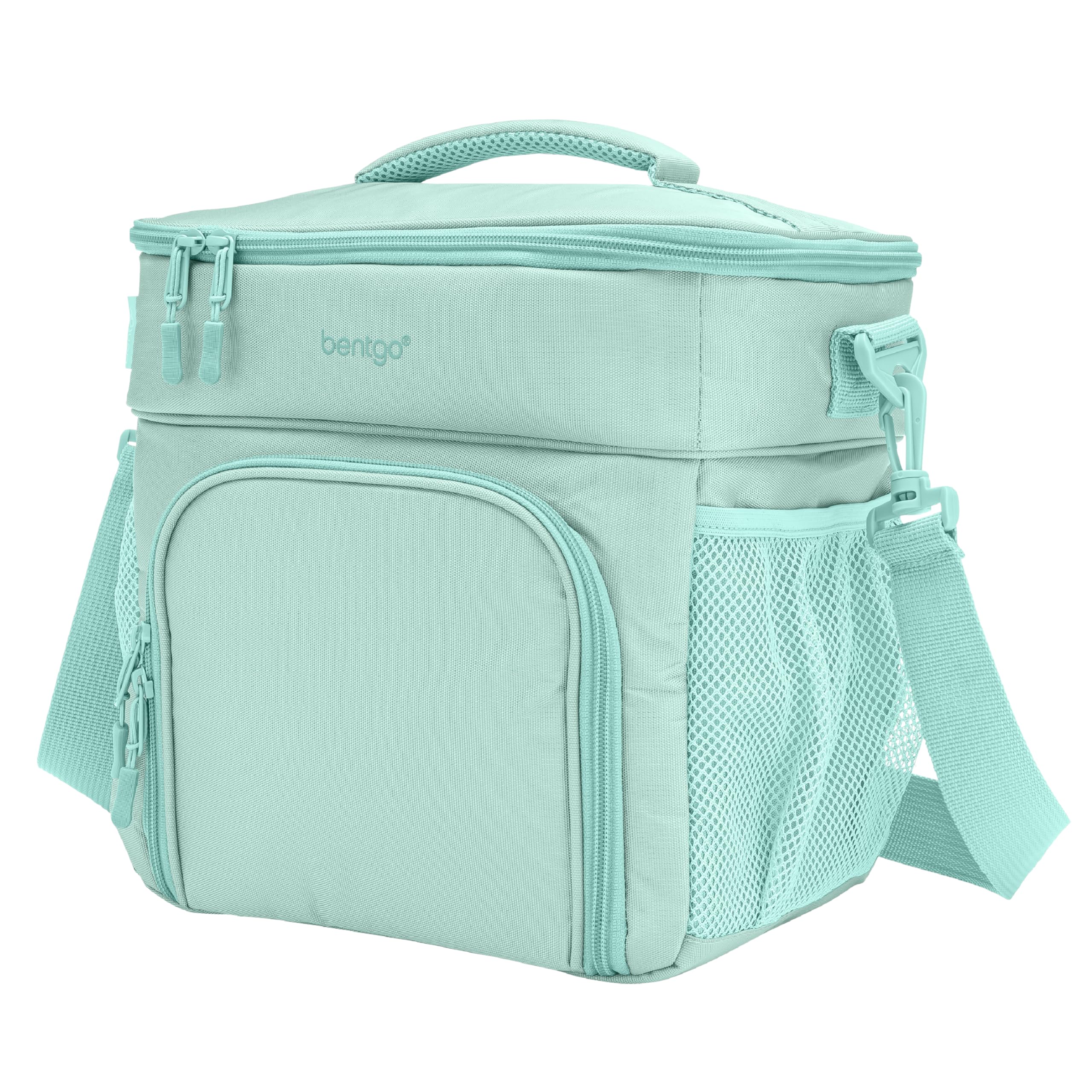 Bentgo Prep Deluxe Insulated Multimeal Bag - Lunch Box Bag, Holds 5 Meals, Premium Insulation up to 8 Hrs, Durable, Water-Resistant - Large Capacity For Adult Meal Prep (Coastal Aqua)