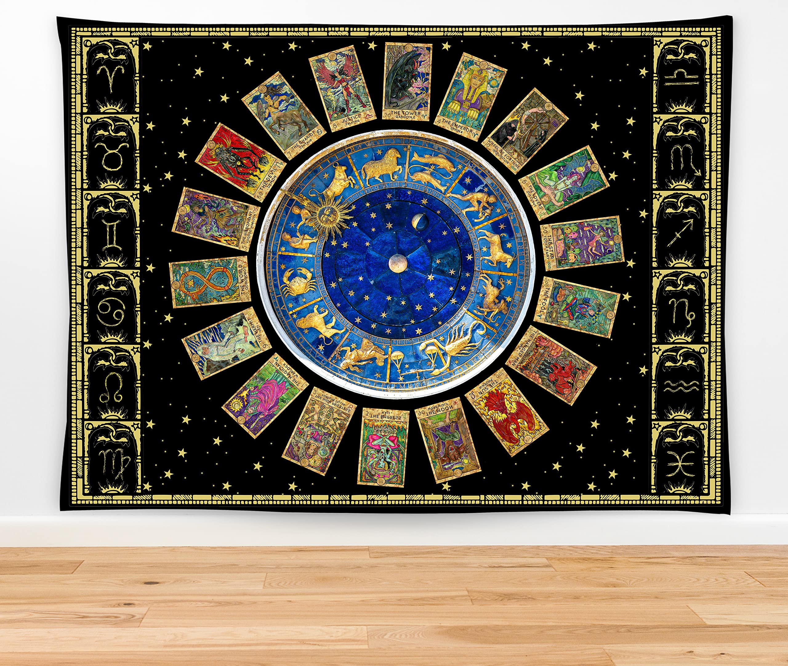 Tarot Tapestry Zodiac Tapestry Constellation Tapestry 60" X 40" Astrology Wall Hanging Party Decorations Home Decor For Bedroom Living Room Dorm (150 X 100cm)